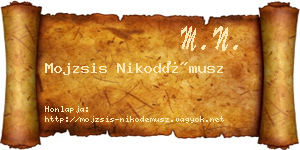Mojzsis Nikodémusz névjegykártya